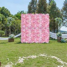 6PCS Artificial Silk Flower Wall Panels Wedding Party Background Floral Decor