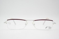 Vintage Glasses Flair 451 Silver Wine Red Half Rim Eyeglass Frame