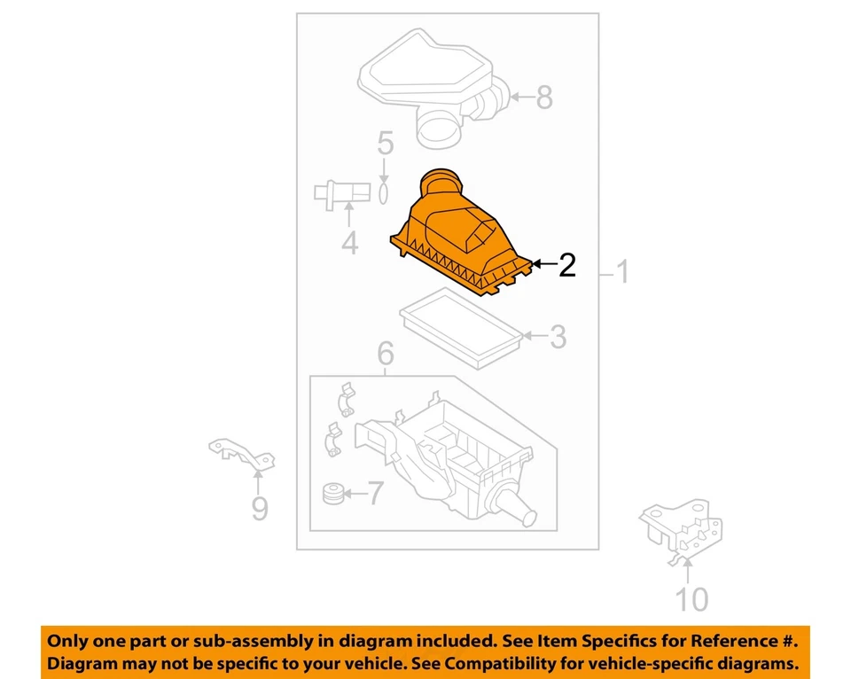 Conjunto de filtro de aire usado se adapta a: Ford Edge 2011 3,7 grado A Foto 3 de 4
