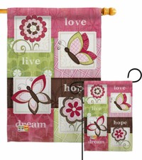 Welcome Butterfly Floral Garden Flag Spring Decorative Gift Yard House Banner