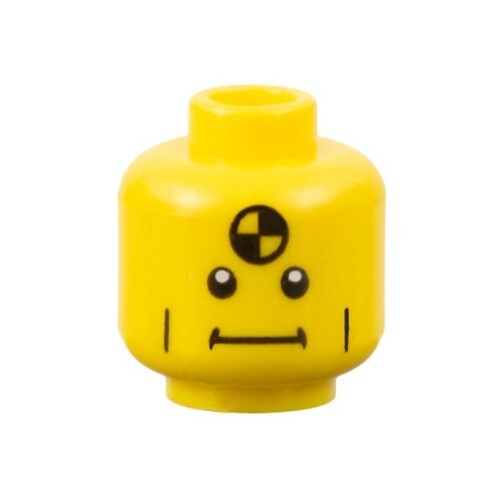 LEGO - Minifig, Head Vertical Cheek Lines, Straight Mouth (Crash