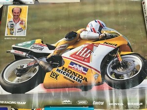 Raymond Roth Hb Honda Nsr 250 Racing Motorcycle Classic Rs250 Bike 68 X 49cm Ebay