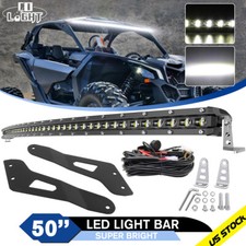 6D Curved For Can-Am Maverick X3 Roof 50" Led Light Bar Spot Wire Bracket Kits