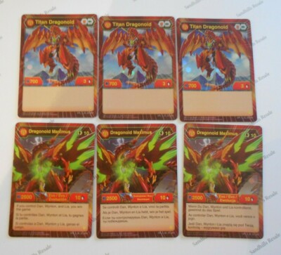 Bakugan Dragonoid Maximus Titan Dragonoid Complete Set of Hex Foil Cards 