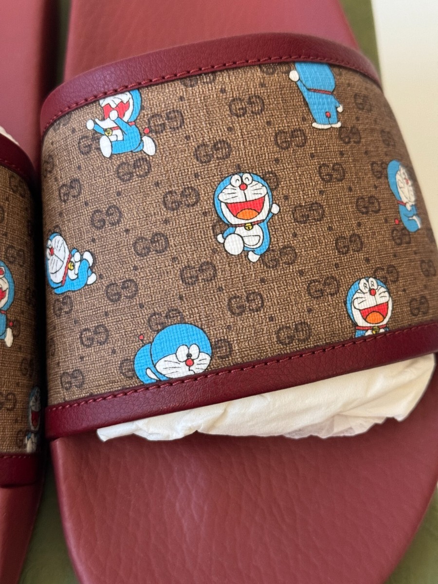 サンダル・ミュール Doraemon GG Supreme Slides sz 11G - GUCCI Doraemon GG Monogram Supreme Slides Sandals