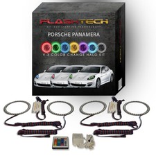 RGB Angel Eye LED Halo kit with IR Remote for 10-13 Porsche Panamera Headlights