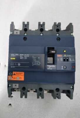 EZD160E4080ELAN New Schneider MCCB EZD160E Vigi al TM80D 80A 4P3D 440V 50/60Hz