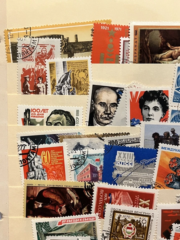 AMAZING RUSSIA USSR LOT OF STAMPS STUFFED IN A STOCK PAGE, MOSTLY DIFFERENT - Image 2 of 4