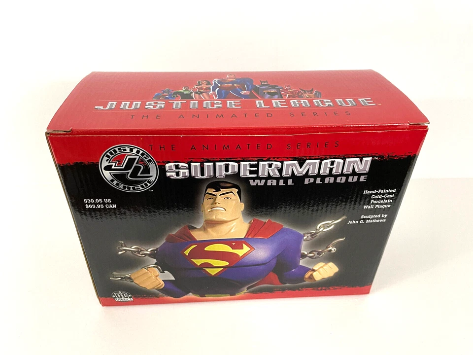 Placa de pared de porcelana pintada a mano animada de Superman de DC Direct Justice League Foto 4 de 4