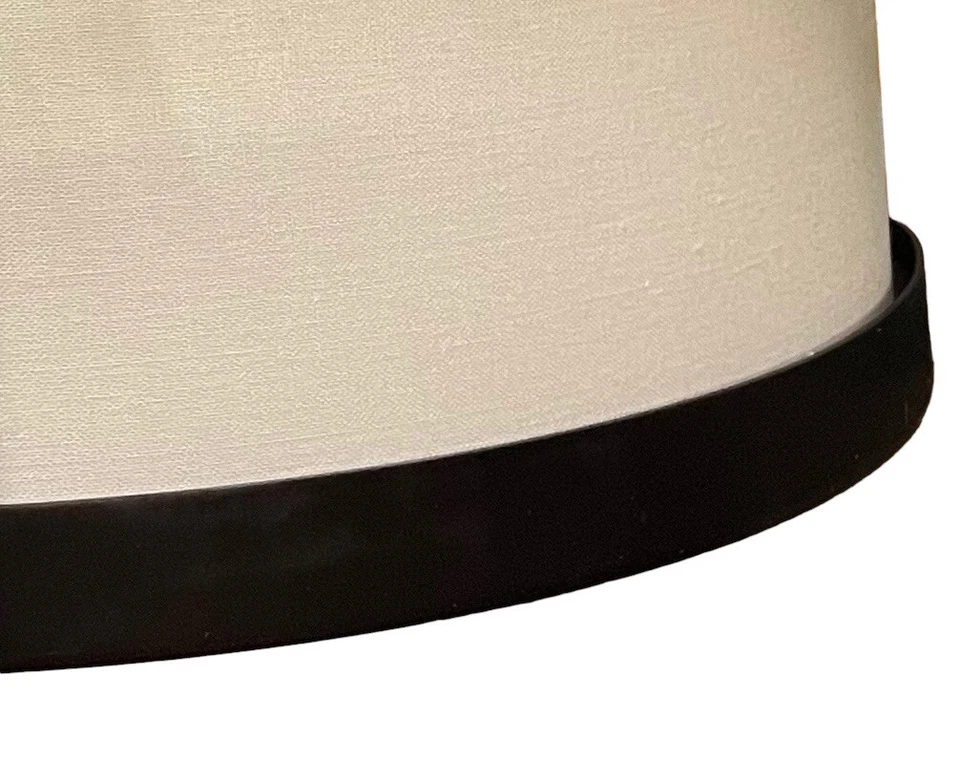 "Colgante araña de bronce de 16 luces tambor 47"" de alto grande de 3 niveles de tela de lino con sombra" Foto 2 de 3