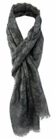Tigertie Schal In Grau Anthrazit Gemustert Mit Fransen - Gr. 180 X 50 Cm
