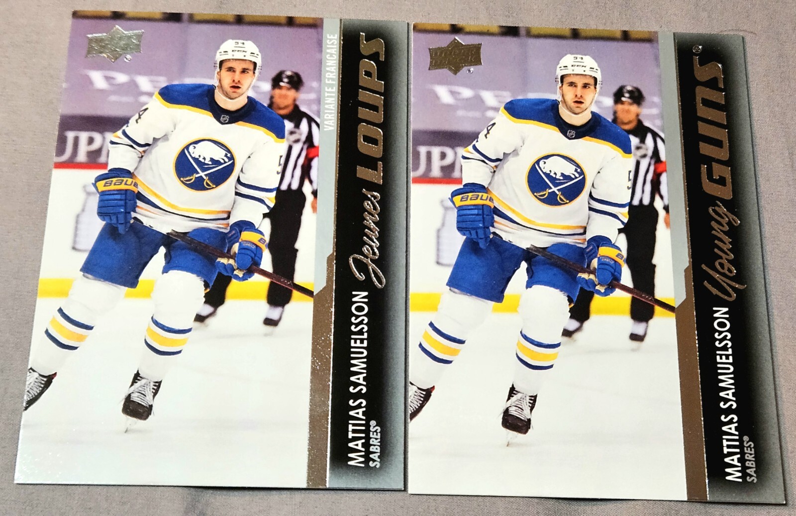 2021-22 UD Series 1 Young Guns French Mattias Samuelsson Rookie RC #230 Sabres