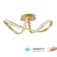 Led Deckenlampe Blattgold Optik Elegant Geschwungen Dimmbar Per Wandschalter
