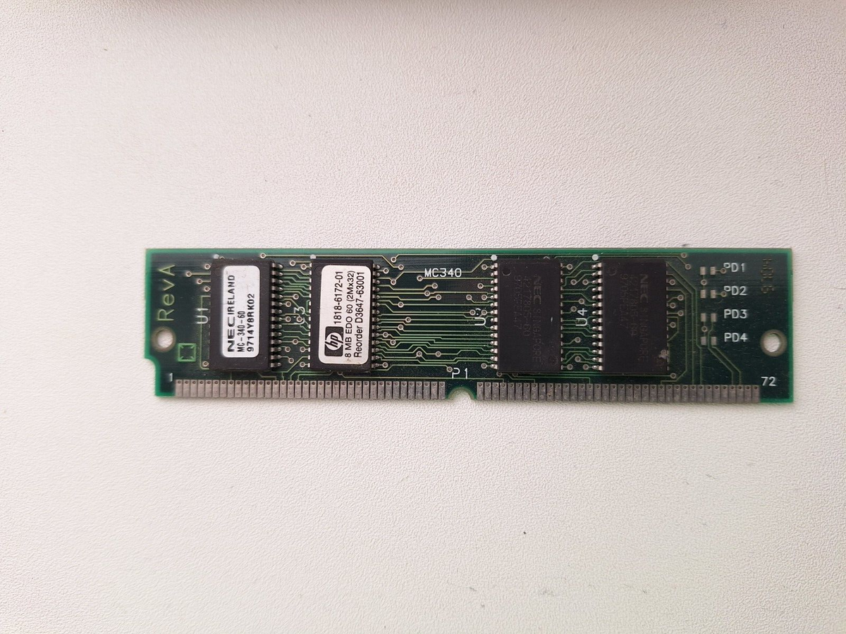 8MB EDO 72pin SIMM 60ns HP 1818-6172-01 60 (Reorder D3647-63001