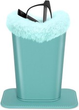 Eyeglasses Holder,Plush Lined PU Leather Pattern Stand Case with D-green