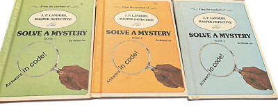J P Landers Master Detective Solve A Mystery HB Books 1-3 By:Marian Lee (VINTAGE