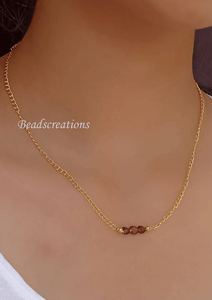3-4MM 925 Sterling Silver Natural Hessonite garnet Faceted Bead Necklace Jewelry 3-4MM 925 Sterling Silver Natural Hessonite garnet Faceted Bead Necklace Jewelry