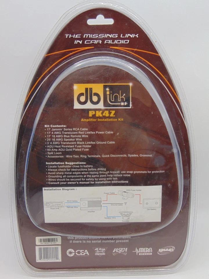 Db Link 4-gauge Power Series Amplifier 1600 Watts Installation Kit PK4Z - Image 3 of 4