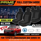 Prime PLUS Black Seat Covers for Landcruiser 300 Series VX ONLY 7/2021-25 2 ROW