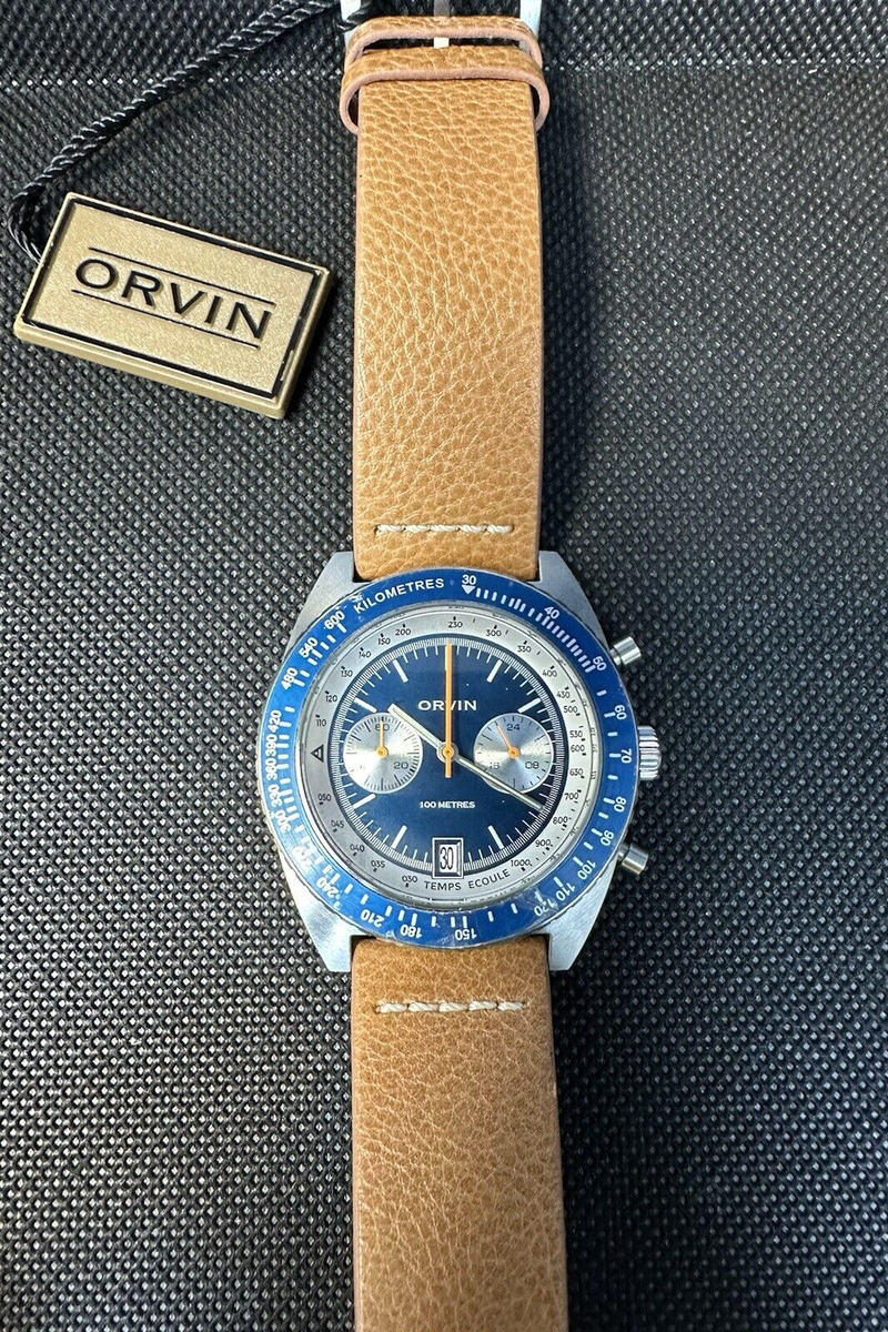 オヴァンゲリヲン Orvin ORC3 Blue Face Racing Chronograph Watch | eBay