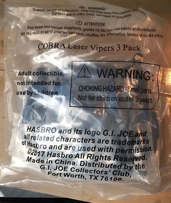 Joecon 2017 Gi Joe CONVENTION LASER Lazer VIPER Cobra Trooper 3 PACK New Sealed