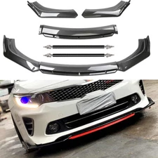 For Kia Forte Koup Front Bumper Lip Splitter Spoiler Carbon Fiber Strut Rod