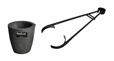 #3 - 4 Kg Clay Graphite Foundry Crucible Kit w/ 26" Foundry Crucible Flask Tongs