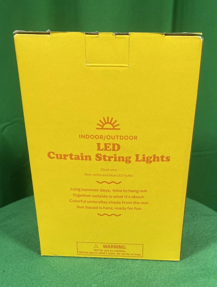 Sun Squad Indoor/Outdoor LED Curtain String Lights 10 Strands With 10 Lights 2pk - Image 2 of 2