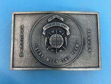 VINTAGE 1970s  USA CEEIA VOICE OF THE ARMY  MILITARY PEWTER BUCKLE ASI 3693