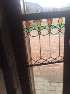 Original Benefits Sg 14 Matched Pair Antique Stainglass Leaded Glass Cabinet Doors Oak Frame Lower Price Big Discount Www Alaminhospital Com