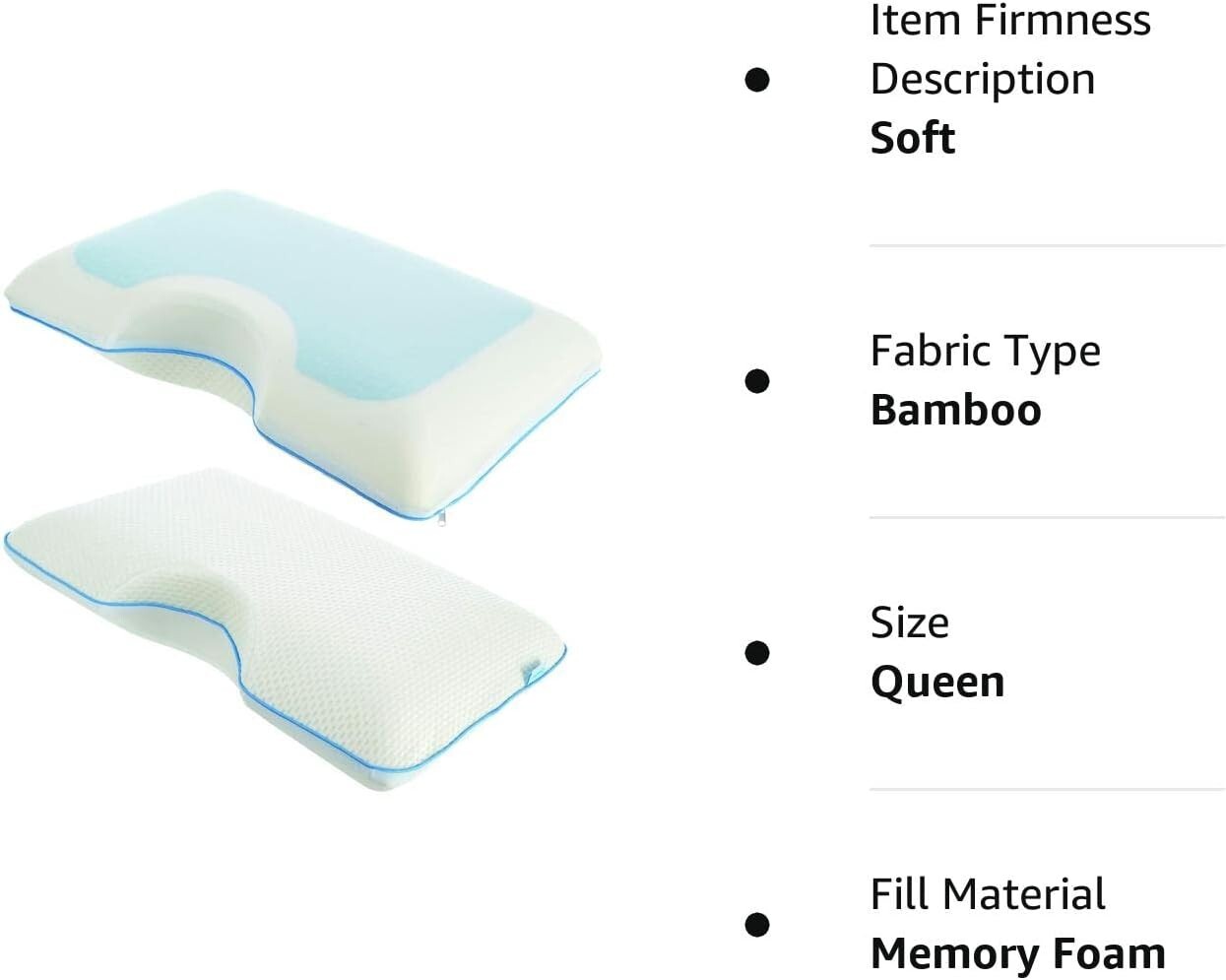 Side Sleeper Pillow - Bed Pillow - Cooling Pillow - My Skin Friendly Memory F...