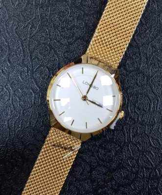x Armbanduhr Longbo Damen Analog Quarz Fashion Mesh Milano Gold lac