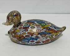 Murano Millefiori Bella Cose Rare Duck 6”long Absolutely Beautiful