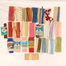 Lot of 24 VTG Rick Rack Wrights Trimtex Seam Binding Sewing