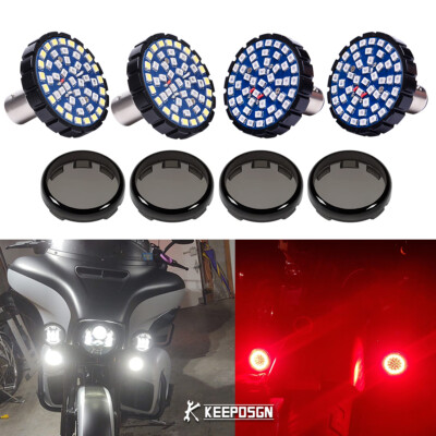 1157 4PCS LED Turn Signal DRL Brake Lights For Harley Street Glide Road King