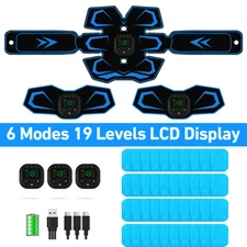 USB Abdominal Muscle Toning Trainer ABS Stimulator Toner Fitness Binder Gym Belt