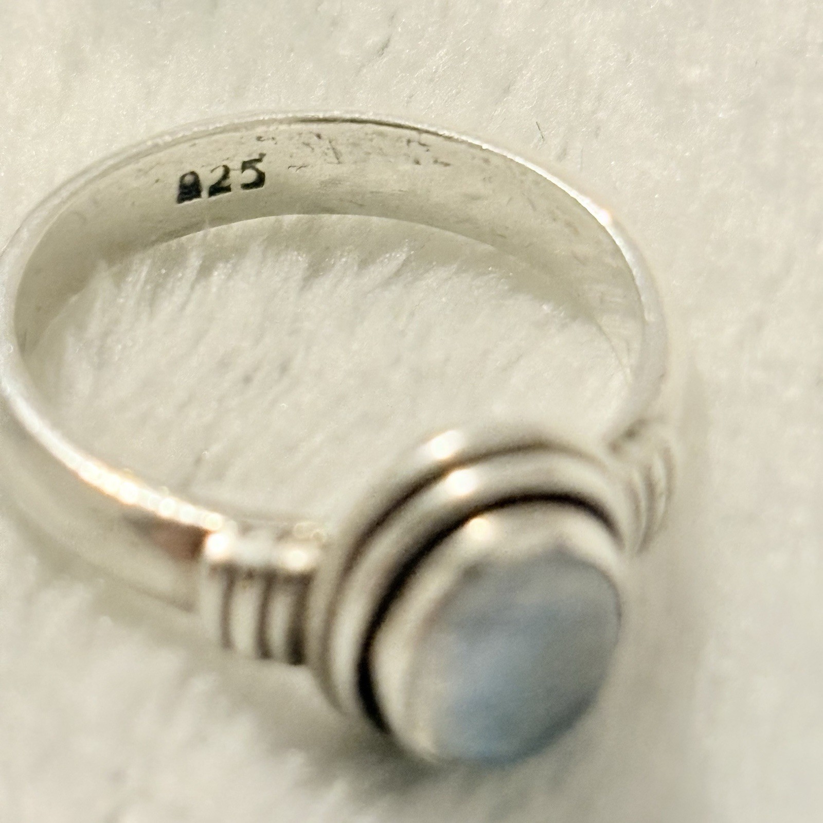 Sterling Silver Solid 925 Rainbow Moonstone Ring … - image 6