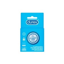 Durex Classic Condom Longer Wider Natural Latex Condoms, 3 Count EXJUL26
