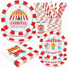 Carnival Theme Plates Set, Circus Party Supplies Decorations