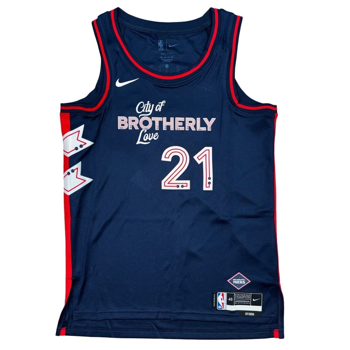 Nike Joel Embiid Philadelphia 76ers City Basketball Jersey, Size