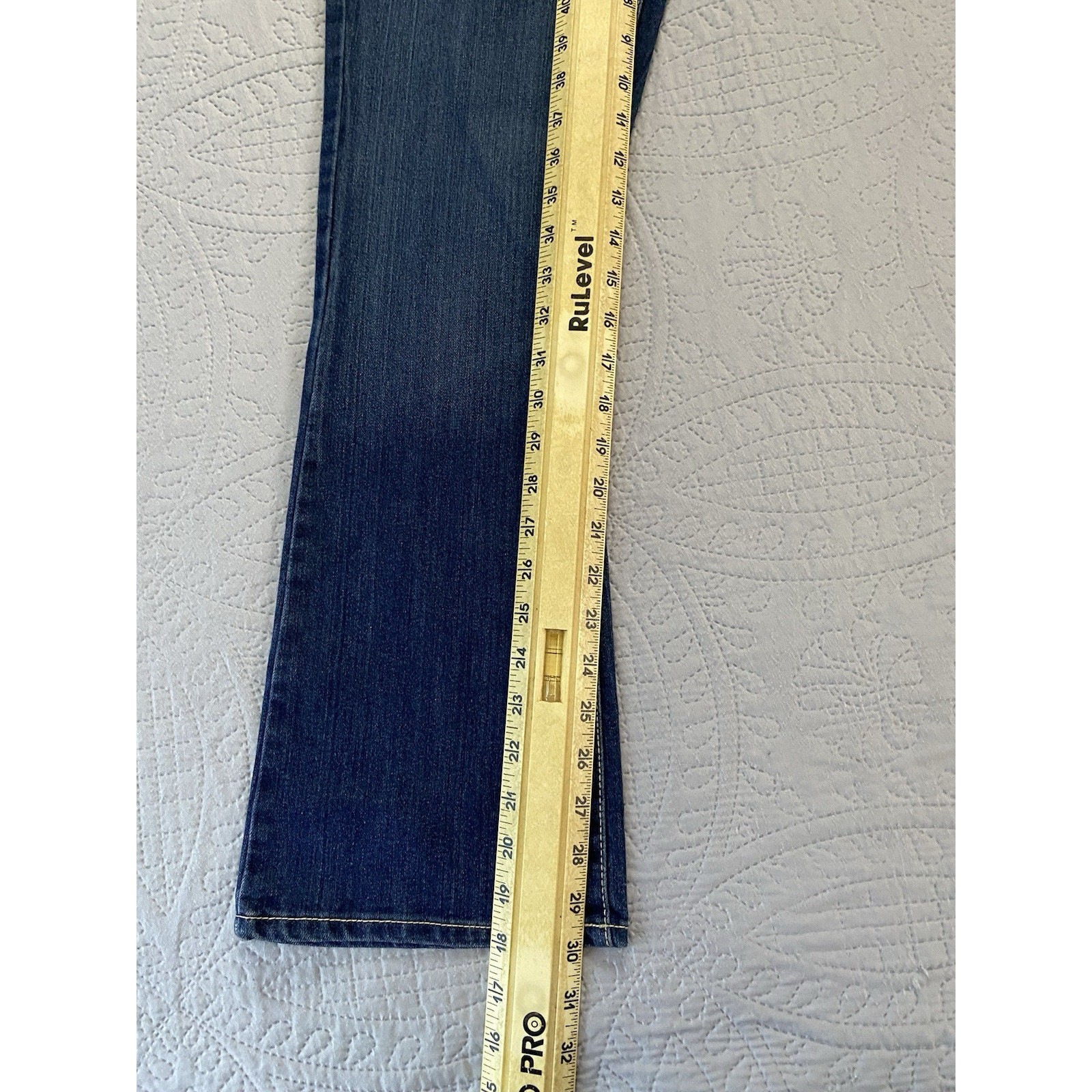 Levis Signature NWT Youth Sz 16 Distressed Whiskering Blue Denim Adj Waist Flare thumbnail 8