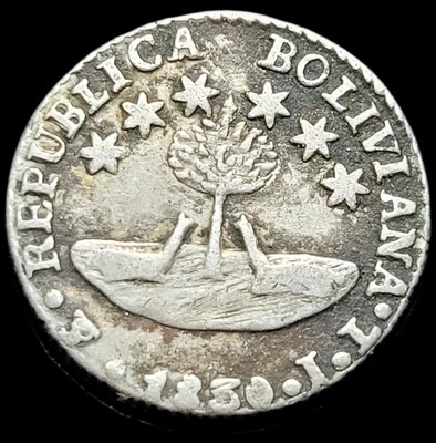 1/2 Sol Bolivie En Argent 1830 - Photo 1/2