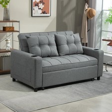 Sofa Bed with Storage Modern 2 Seater Small Couch Recliner Guest Sleeper Settee