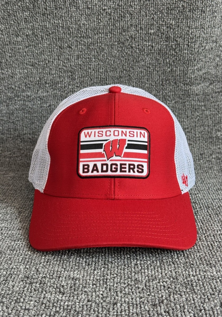 '47 Brand Wisconsin Badgers Trucker Snapback Red White One Size Hat