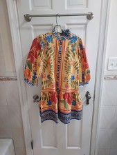 Farm Rio Yellow Floral Yard Mini Dress X-Small XS 