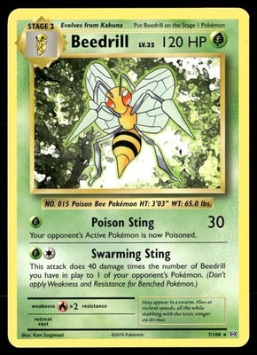 Beedrill 7/108 Rare Evolutions Pokemon Lightly Played