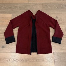 LULULEMON Savannah Heathered Black Reverse Me Wrap Merino Wool Sweater Size 4