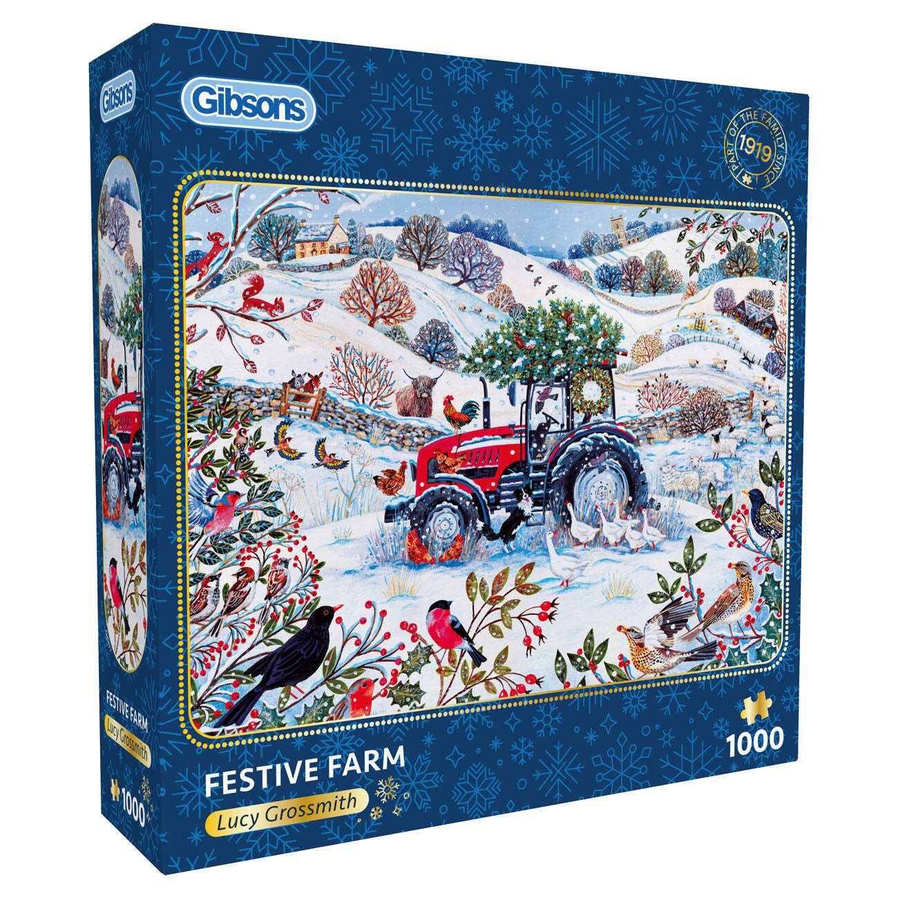 Gibsons Festive Farm 1000 Piece Jigsaw Puzzle for Adult Nostalgic Winter Village