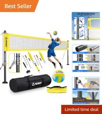Complete Outdoor Volleyball Set - 32FT Net, Balls, and Easy Setup for All Ages