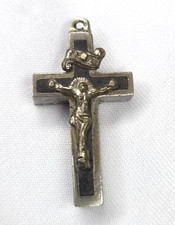 Antica croce reliquiaria XIX secolo Agnus Dei S. Konrad v. Parzham croce capsula argento